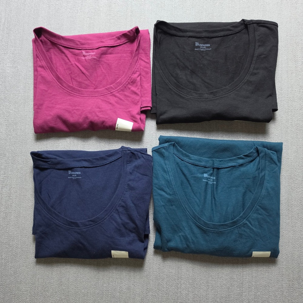 No Boundaries T-Shirt Kids XXL 19 Multicolor 4 Pack Scoop Neck Short Sleeve Tee